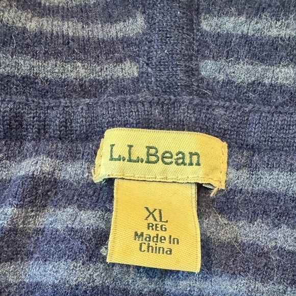 L.L. Bean Blue Gray Knit Sweater Hoodie XL Women’s - Picture 2 of 9